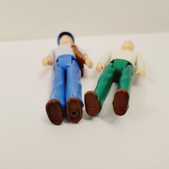 2 Vtg Fisher Price Loving Family Dollhouse Figures Post Man and Dad Replacement - Picture 3 of 3